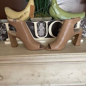 Vince Camuto Beige Open Toe Mules with Back Strap